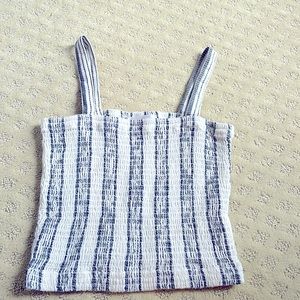 vestique blue and white striped tank top size S